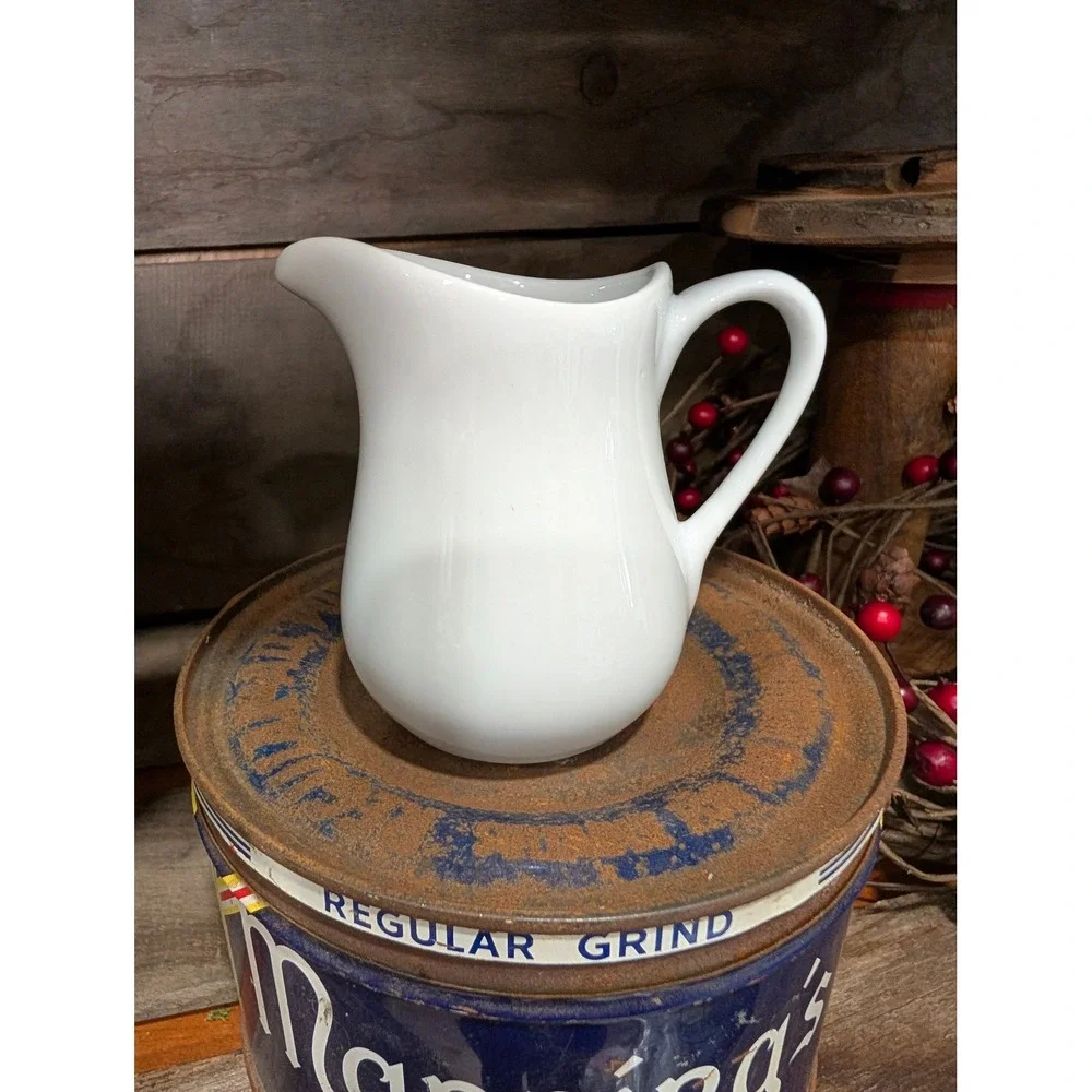 4 oz Creamer White Fine Porcelain Farmhouse - Mini Pitcher